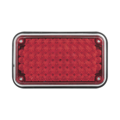 Luz de Advertencia LED / 6x4" / 66 LEDs / 12 VCC / 1 A / 10 Patrones de Destello / Montaje Permanente / Color Rojo