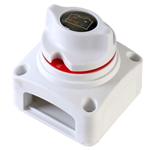 Interruptor de Batería / 2 Posiciones / 275A DC Continuo / 1250A DC Arranque / 8-50V DC / Terminales Cobre 10 mm / Montaje Empotrado o Superficial