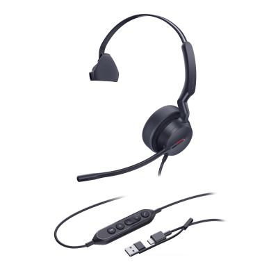 Headset USB Mono / Cancelación de Ruido AI / Altavoz 35 mm / USB-C/A / Indicador de Ocupado / 20 Hz - 20 kHz - Image 3