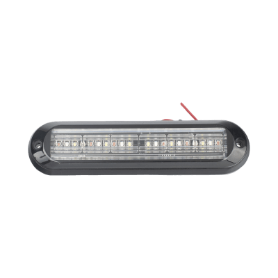 Luz Auxiliar Ultra Brillante / 18 LEDs 3W / IP67 / Rojo/Azul/Ambar / 142.6x36x14mm / 10-30VDC / 0.47x0.12x0.05ft