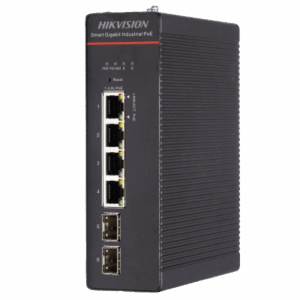 Switch Industrial Administrable / 4 Puertos Gigabit HiPoE 90 W / 2 Puertos SFP / Presupuesto PoE 300 W / Alcance Extendido 300 m (984.3 ft)