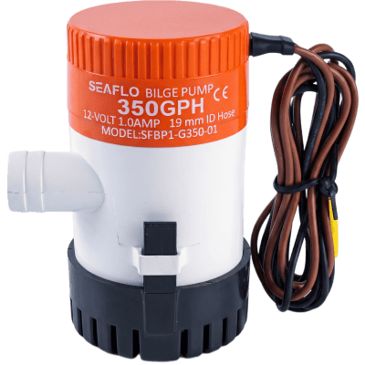 Bomba de Achique / 350 GPH (1325 LPH) / 12V CD / Anti-Airlock / Sellos Herméticos / Filtro Removible