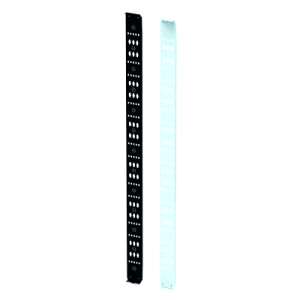 Organizador Vertical para Amarre de Cables / Acero Dulce / 2068 x 122 x 19 mm (81.4 x 4.8 x 0.75 in) / Negro Intenso RAL 9005 / Montaje sin Herramientas / Compatible con Accesorios de Gestión