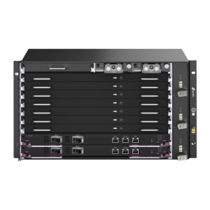 Chassis OLT / 7 Slots de Servicio / 160 Gbit/s por Slot / GPON 2.5G + XGS-PON 10G / Split 1:256 / Dual Control Redundante / L2+L3 Avanzado